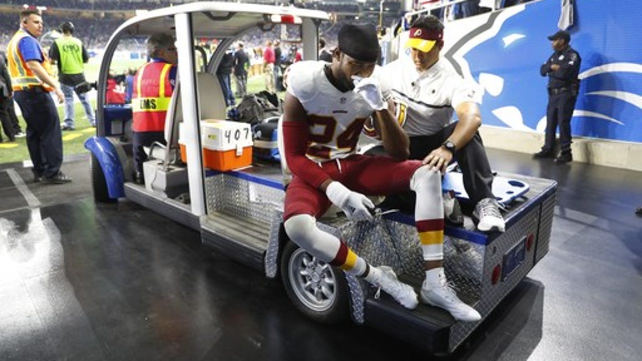 The Latest: McCoy leaves after aggravating hamstring injury